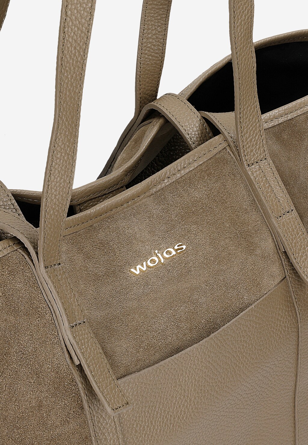 Duża torebka damska z dwoiny welurowej i skóry licowej 80477-74 Widok 8