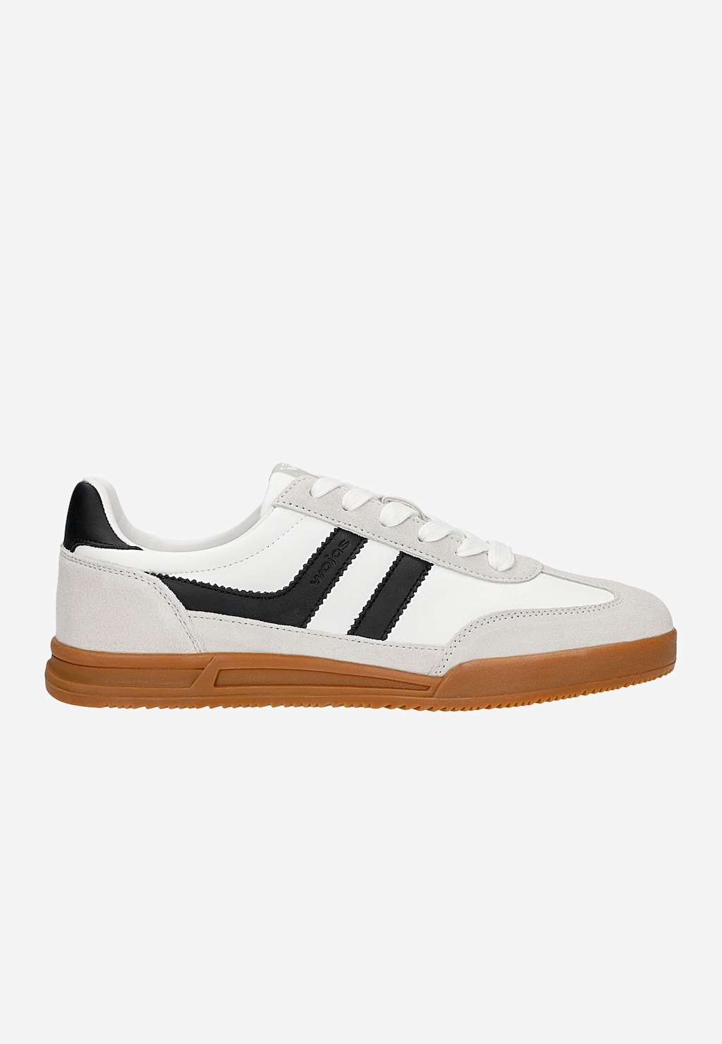 Jasne skórzane trampki męskie z kontrastowymi wstawkami 10303-79 Widok 2