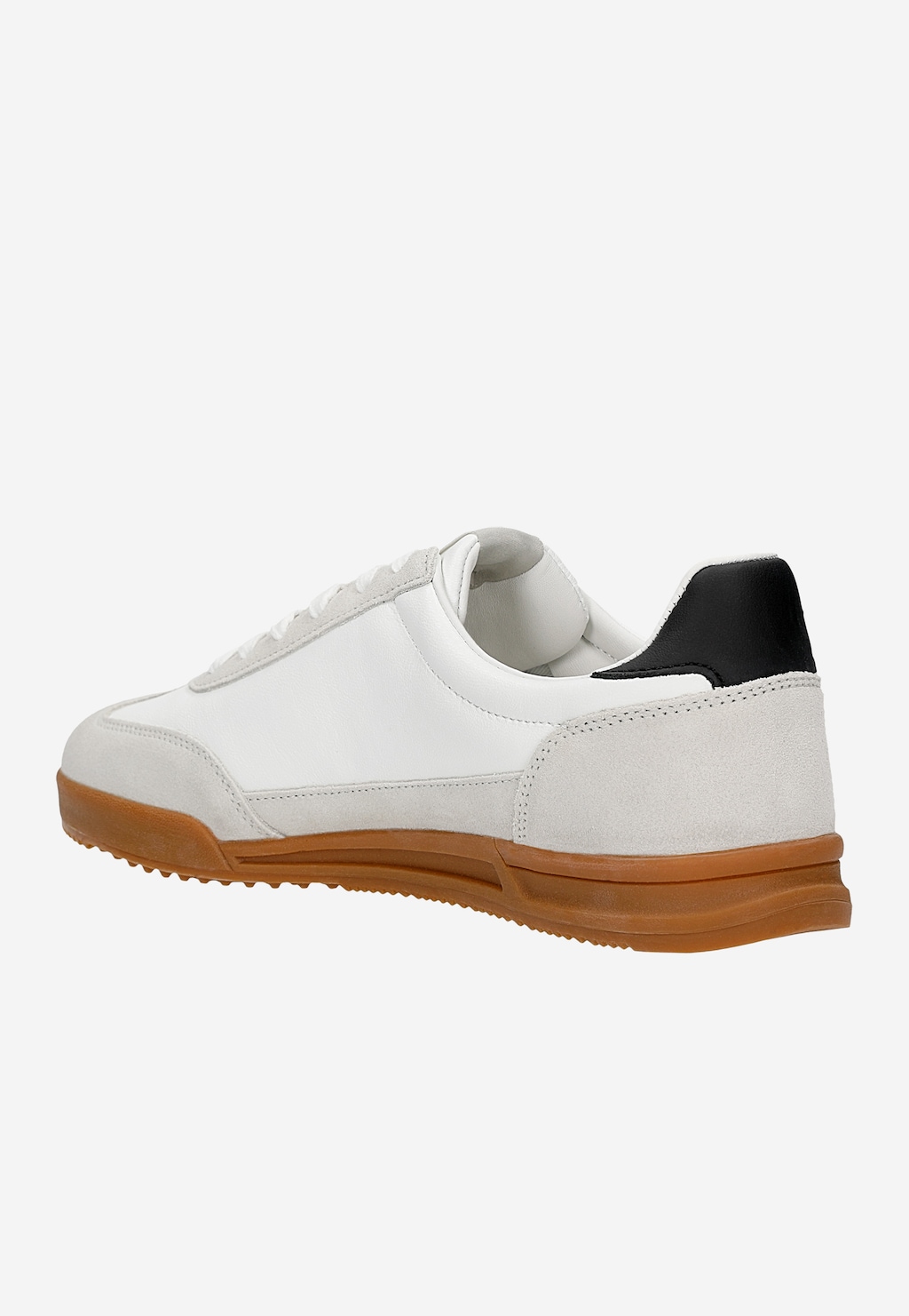 Jasne skórzane trampki męskie z kontrastowymi wstawkami 10303-79 Widok 4