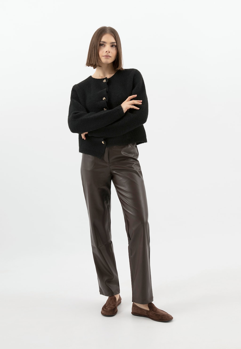 Hnedé mokasíny zo semiša 46373-62 Widok 10