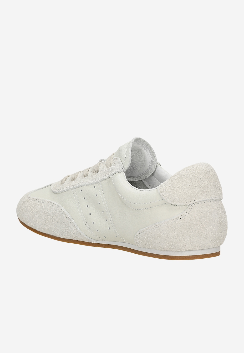 Jasnobeżowe trampki damskie na niskiej podeszwie 46386-74 Widok 4