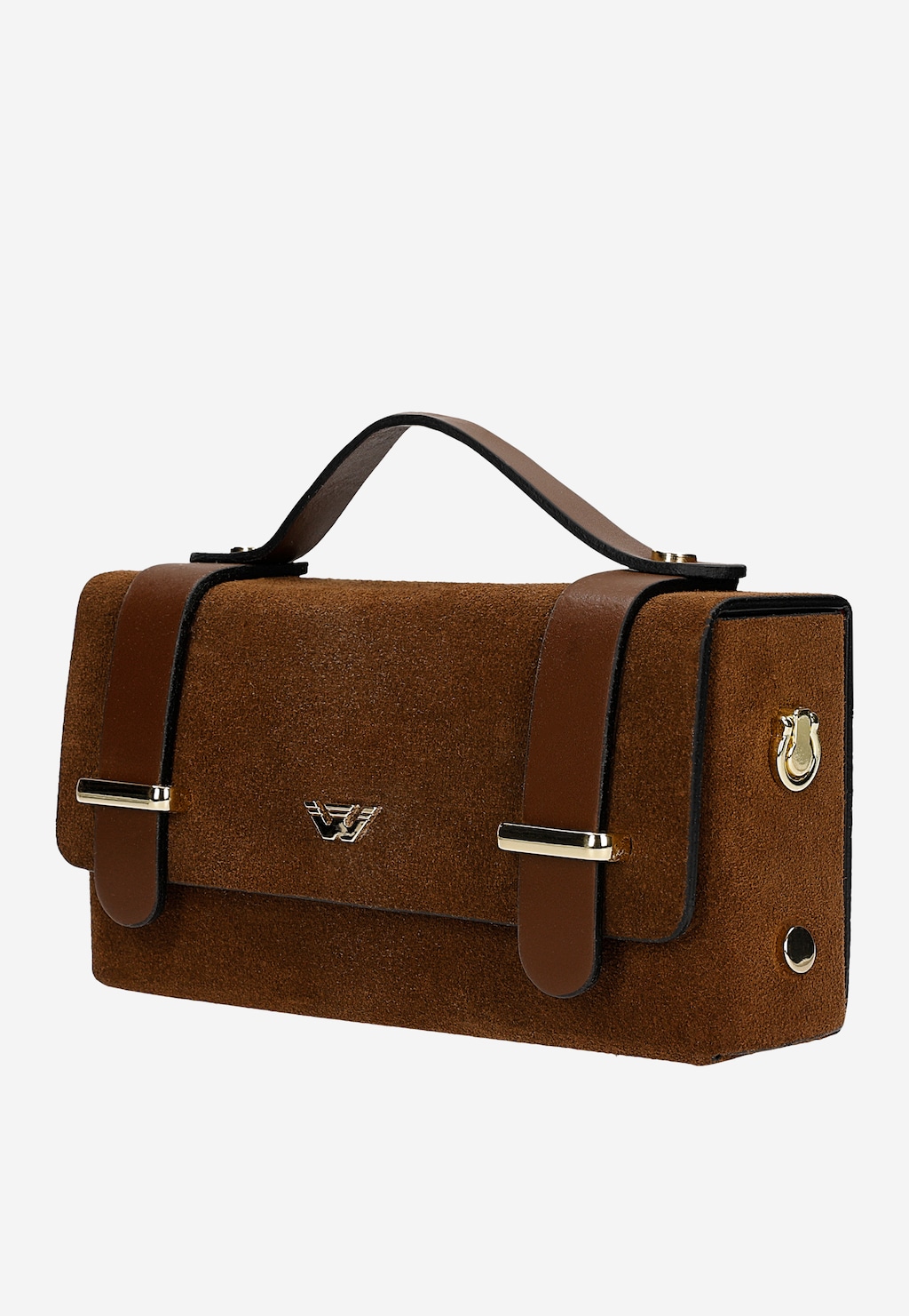 Mała brązowa torebka damska z efektowym zapięciem 80329-72 Widok 3