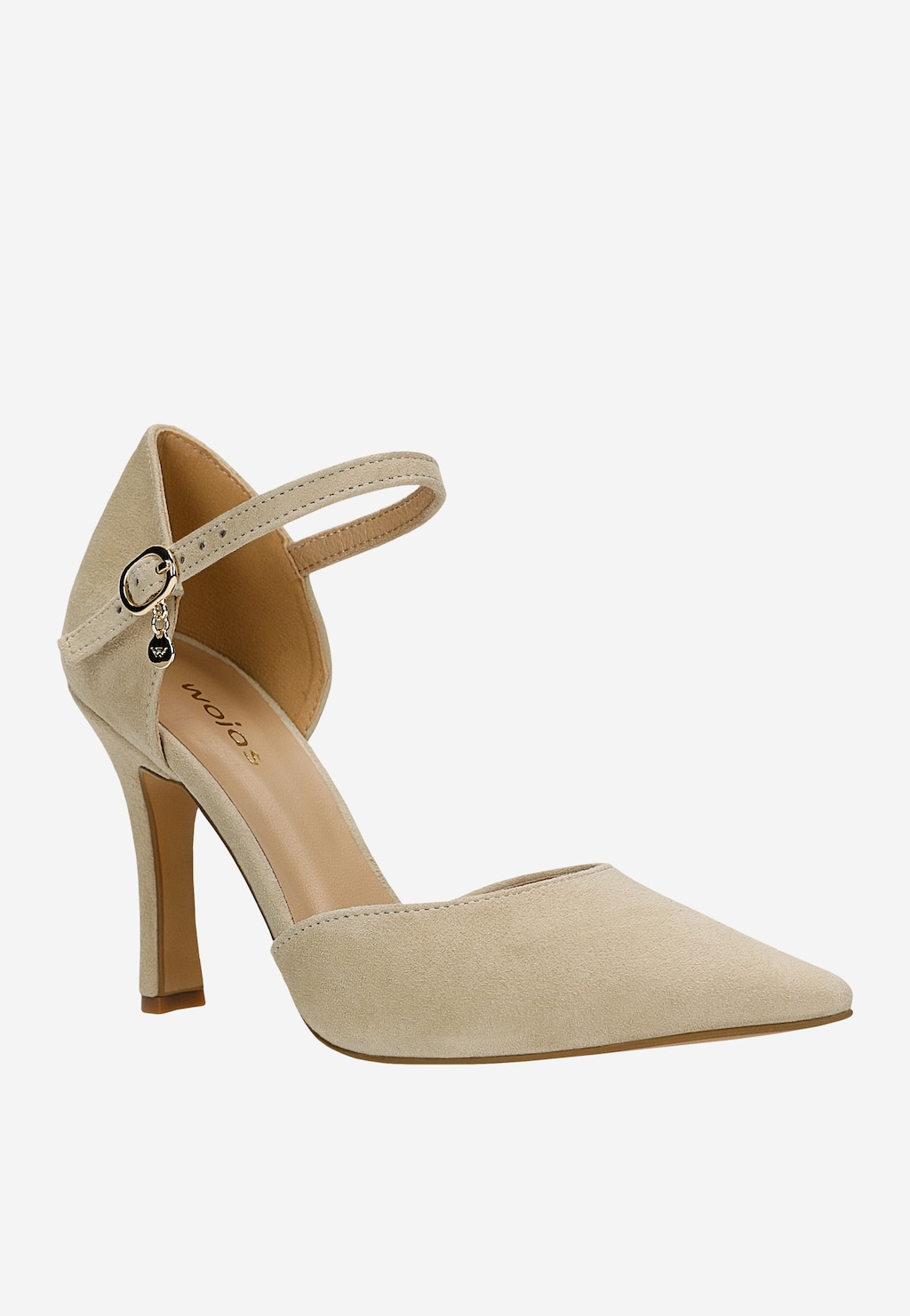 Beżowe welurowe czółenka damskie na szpilce 35185-64 Widok 2