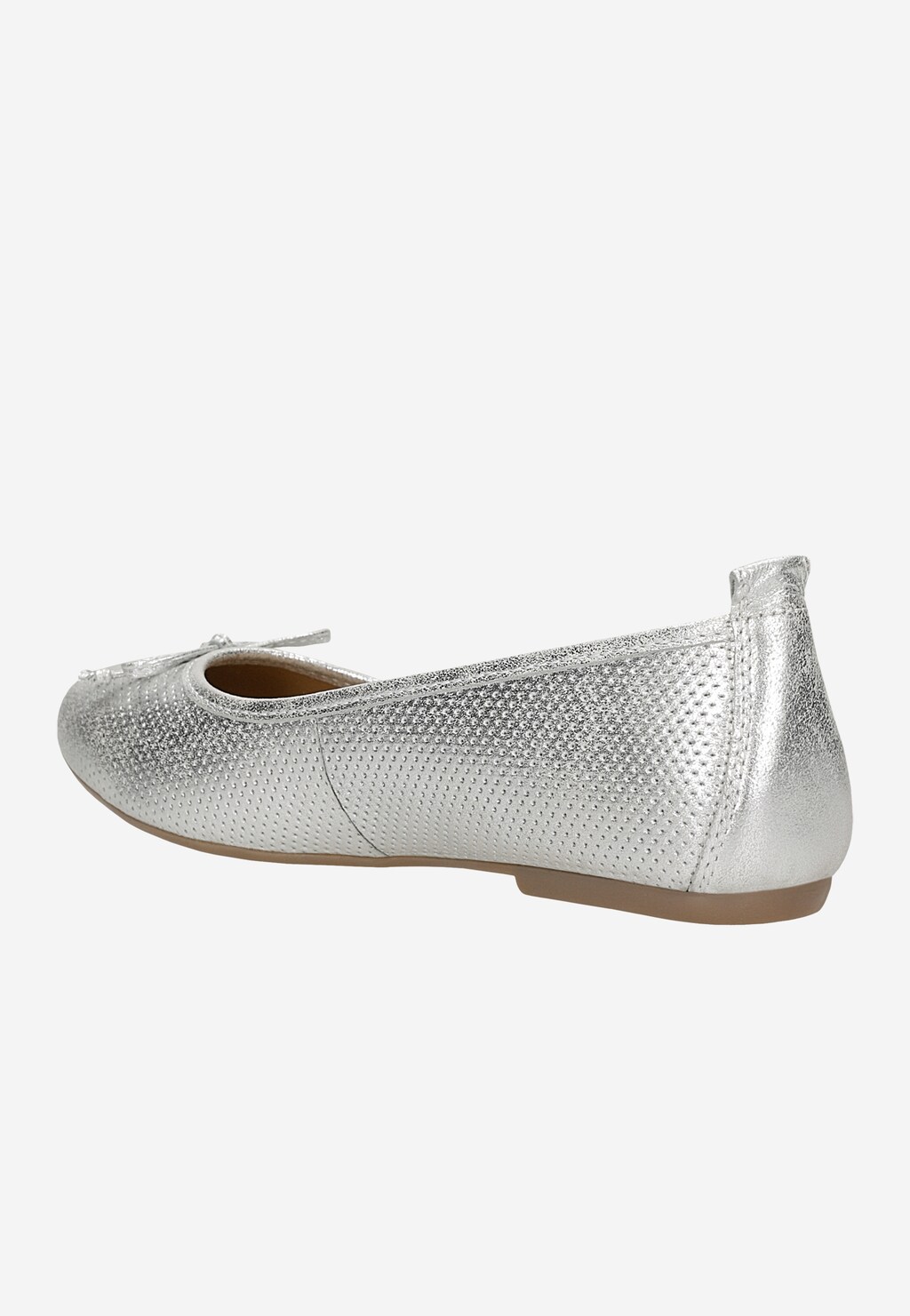 Srebrne baleriny damskie z kokardką 44026-59 Widok 3