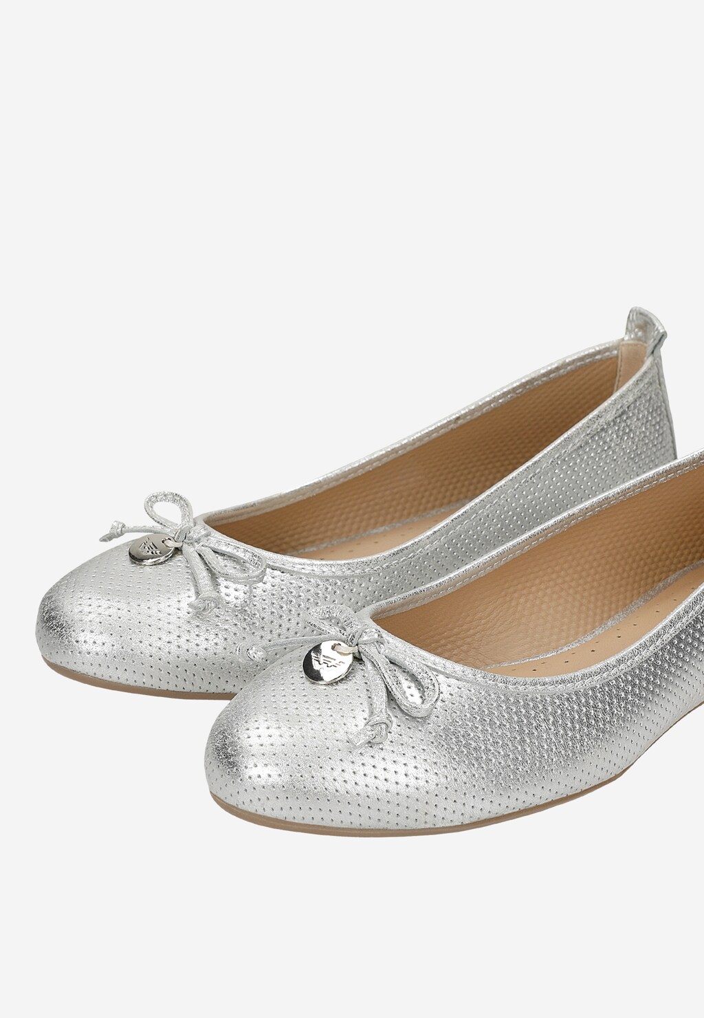 Srebrne baleriny damskie z kokardką 44026-59 Widok 6