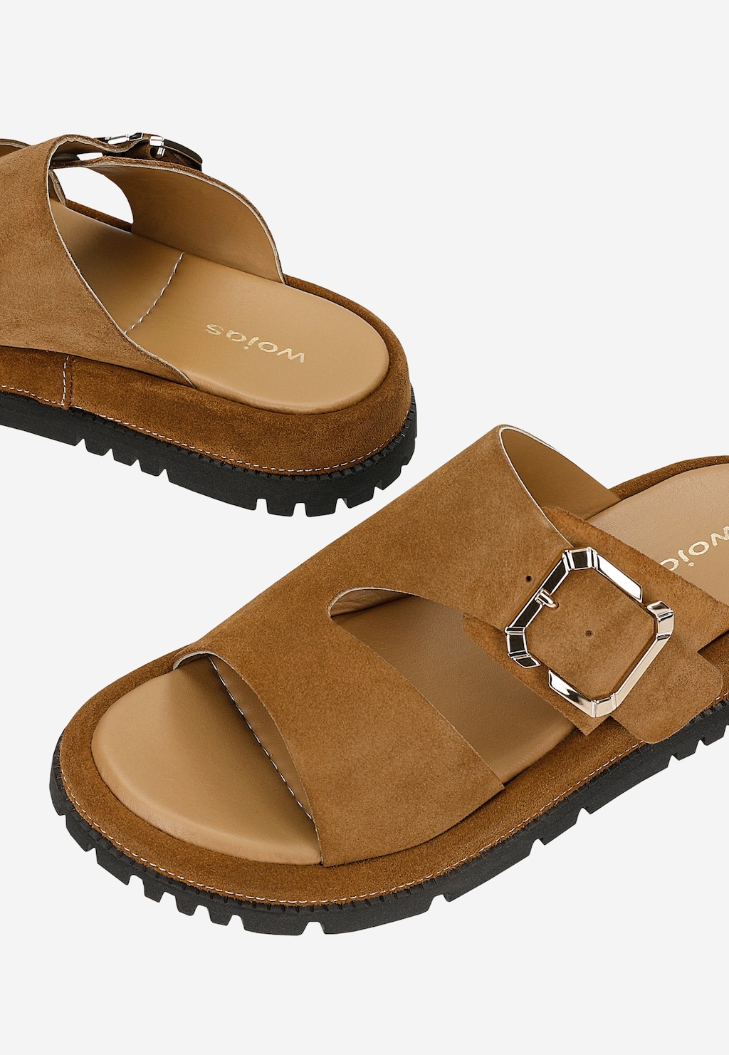 Beżowe klapki damskie na płaskiej podeszwie 74163-64 Widok 6