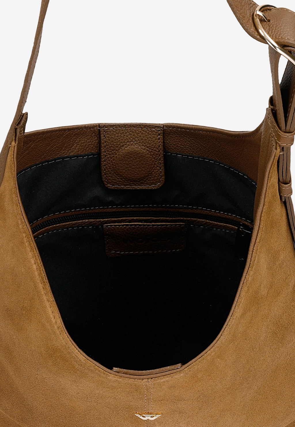 Duża jasnobrązowa zamszowa torebka damska 80491-73 Widok 4