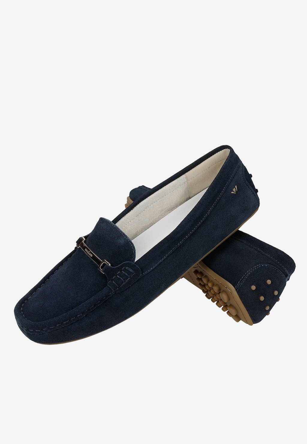 Modré dámske mokasíny so zlatou ozdobnou sponou 46210-66 Widok 7