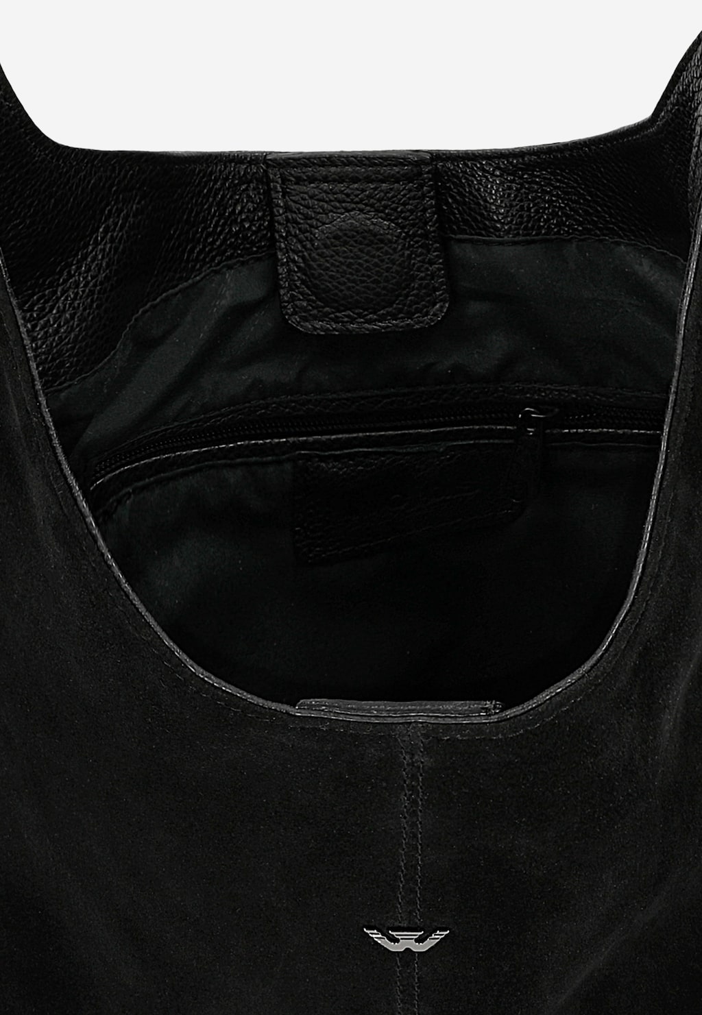 Duża czarna torebka damska z łączonych skór 80491-71 Widok 4