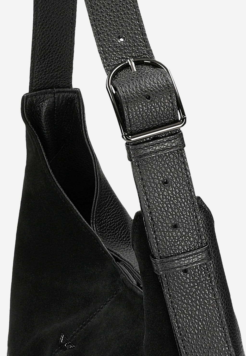 Duża czarna torebka damska z łączonych skór 80491-71 Widok 5