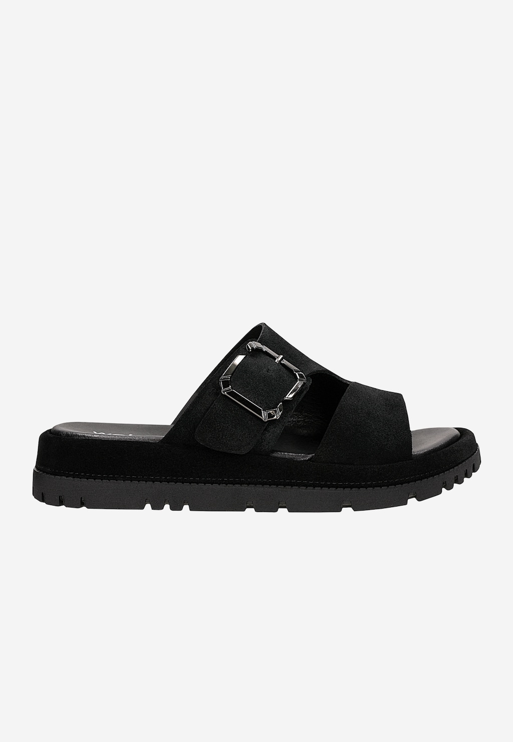 Czarne klapki damskie na platformie 74163-61 Widok 1