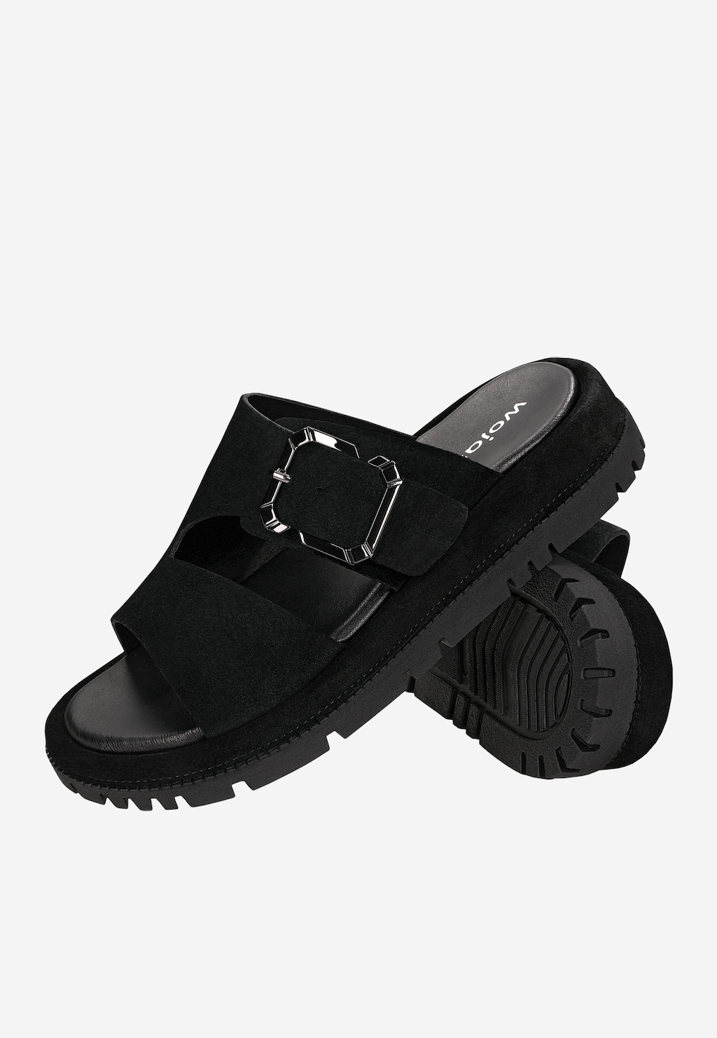 Czarne klapki damskie na platformie 74163-61 Widok 5