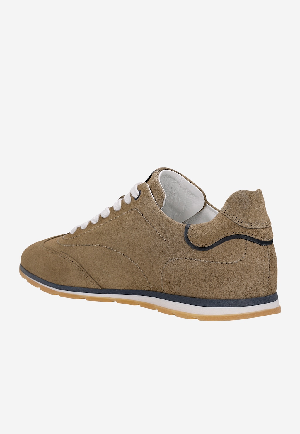 Beżowe sneakersy męskie z granatowymi wstawkami 10300-74 Widok 3