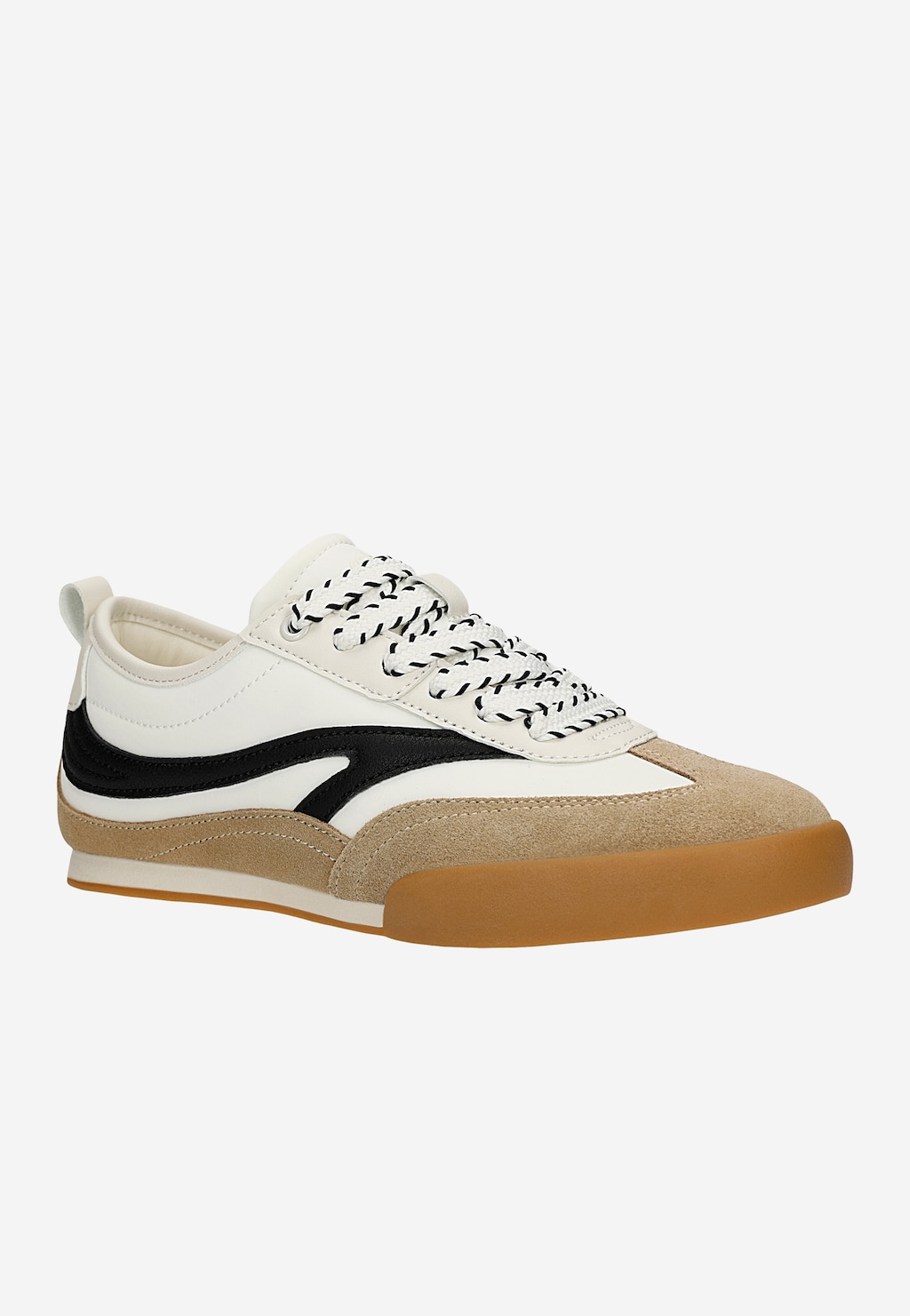 Biało-beżowe trampki RELAKS na płaskiej podeszwie R46187-11 Widok 2