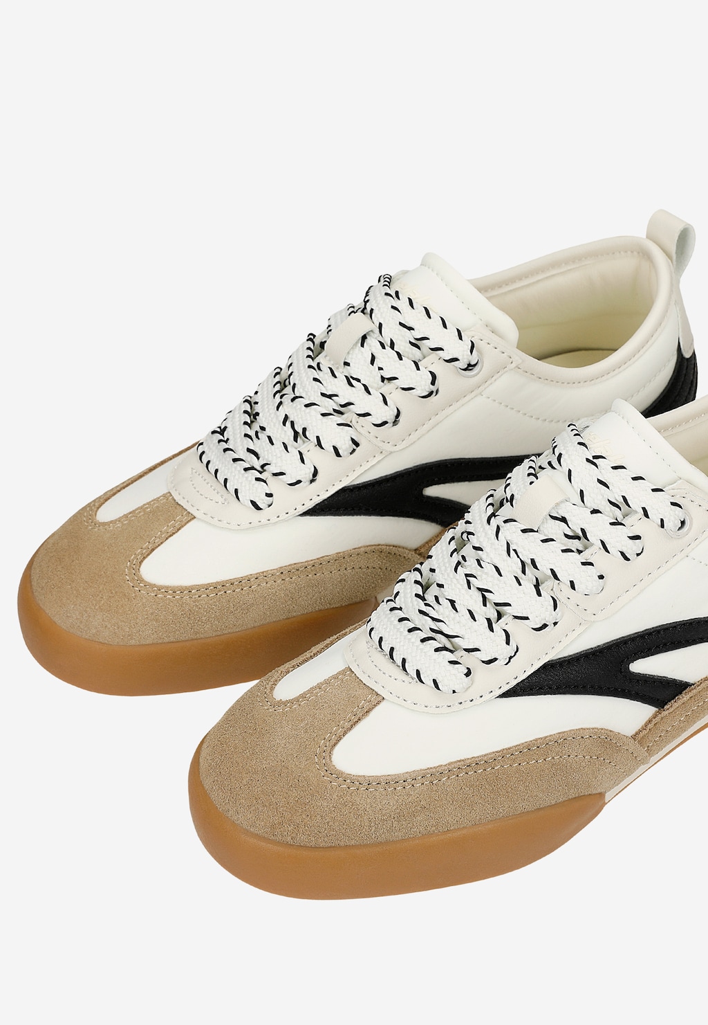 Biało-beżowe trampki RELAKS na płaskiej podeszwie R46187-11 Widok 6