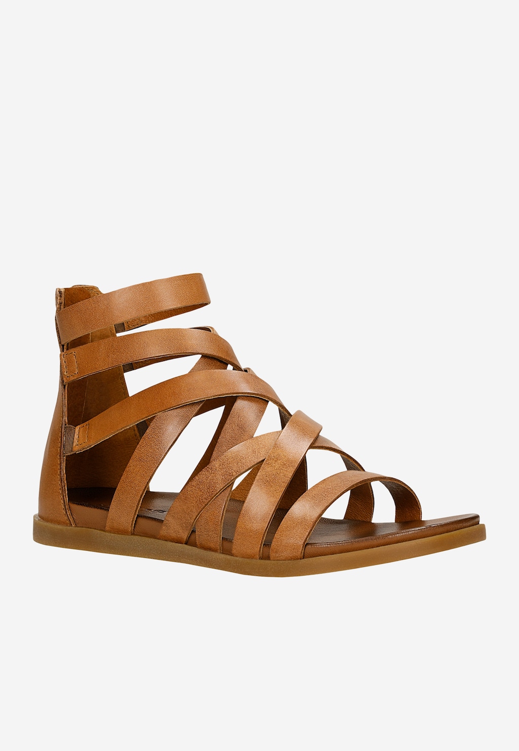 Brązowe skórzane rzymianki 76062-53 Widok 2