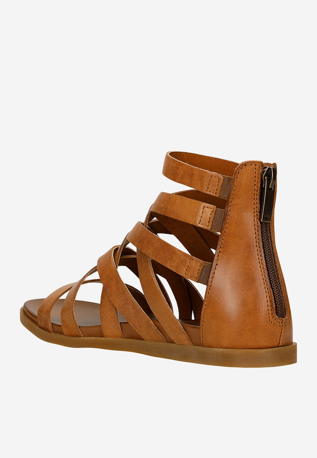 Brązowe skórzane rzymianki 76062-53 Widok 3