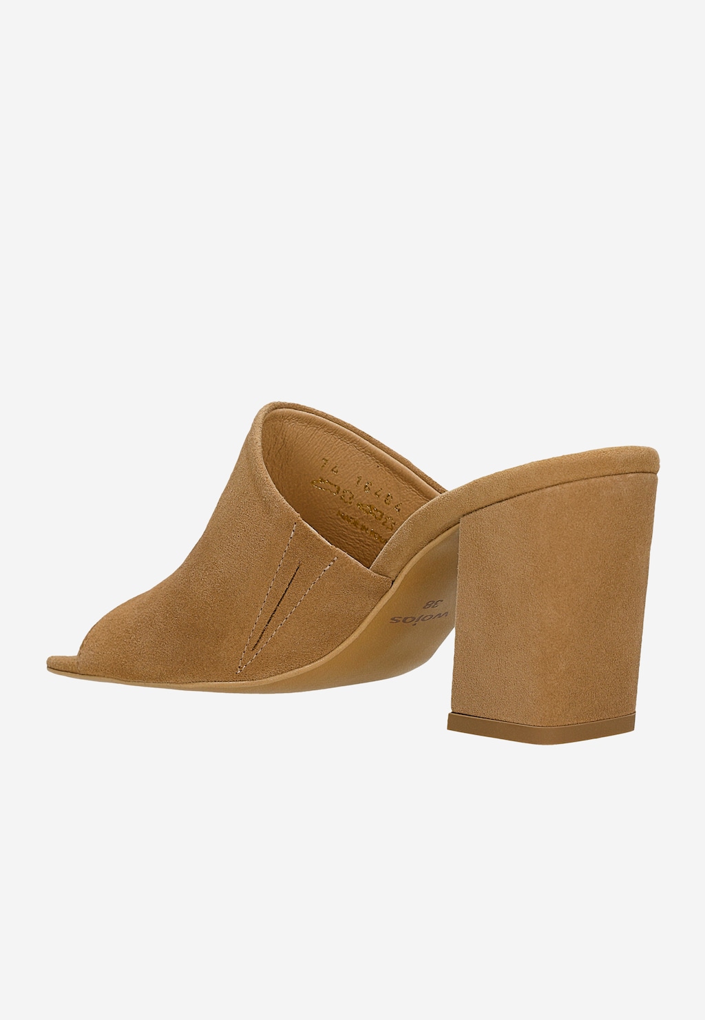 Beżowe klapki na wysokim słupku 74164-64 Widok 3