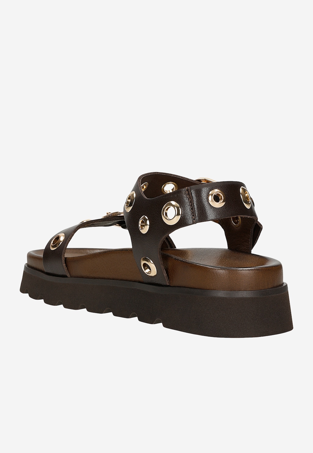 Brązowe sandały ze złotymi nitami 76263-52 Widok 3