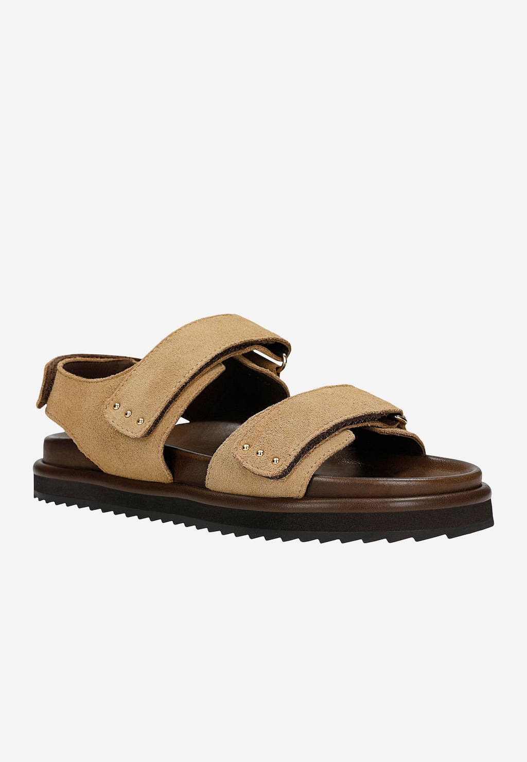 Beżowe klapki damskie z dwoiny 76264-64 Widok 2