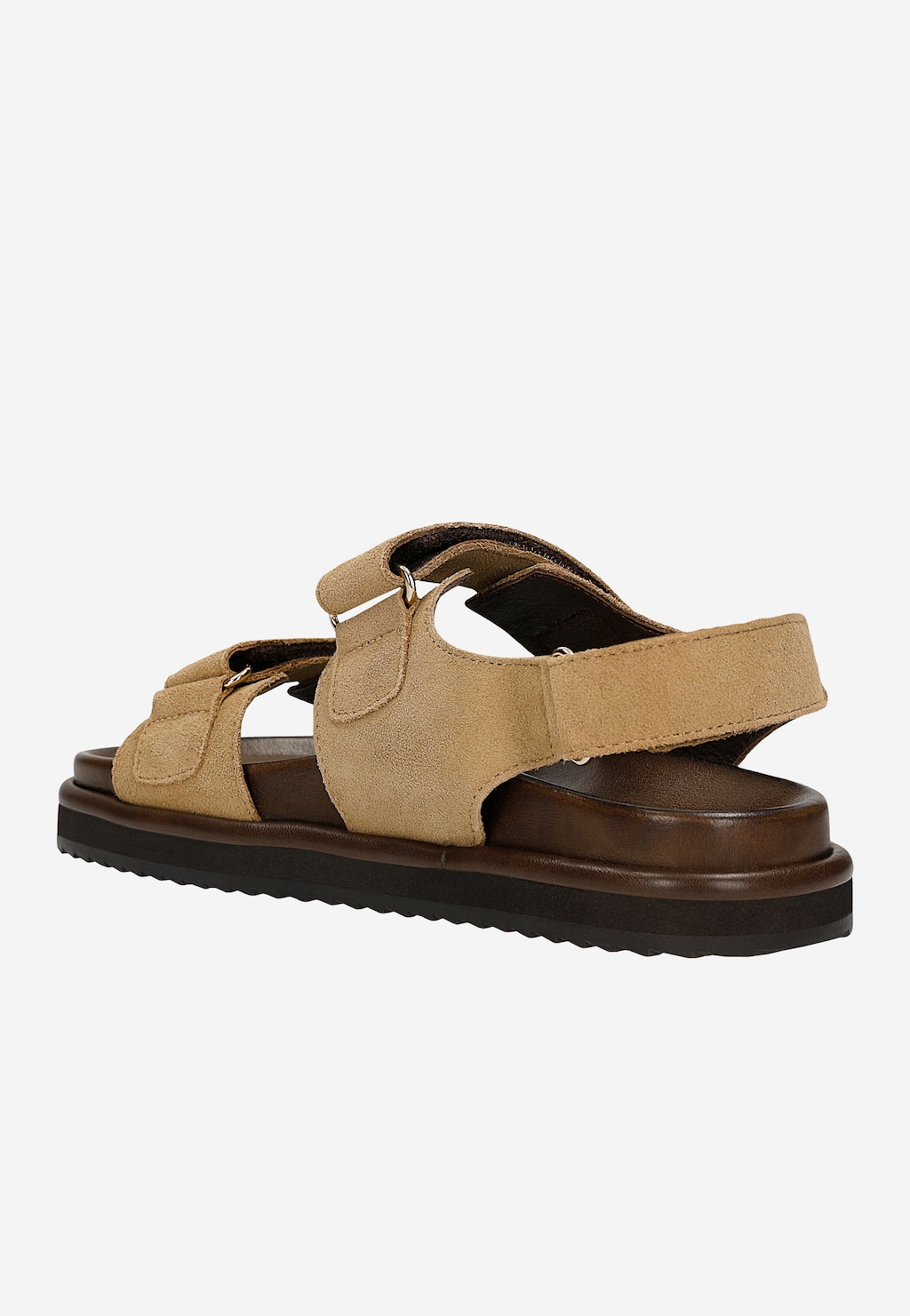 Beżowe klapki damskie z dwoiny 76264-64 Widok 3