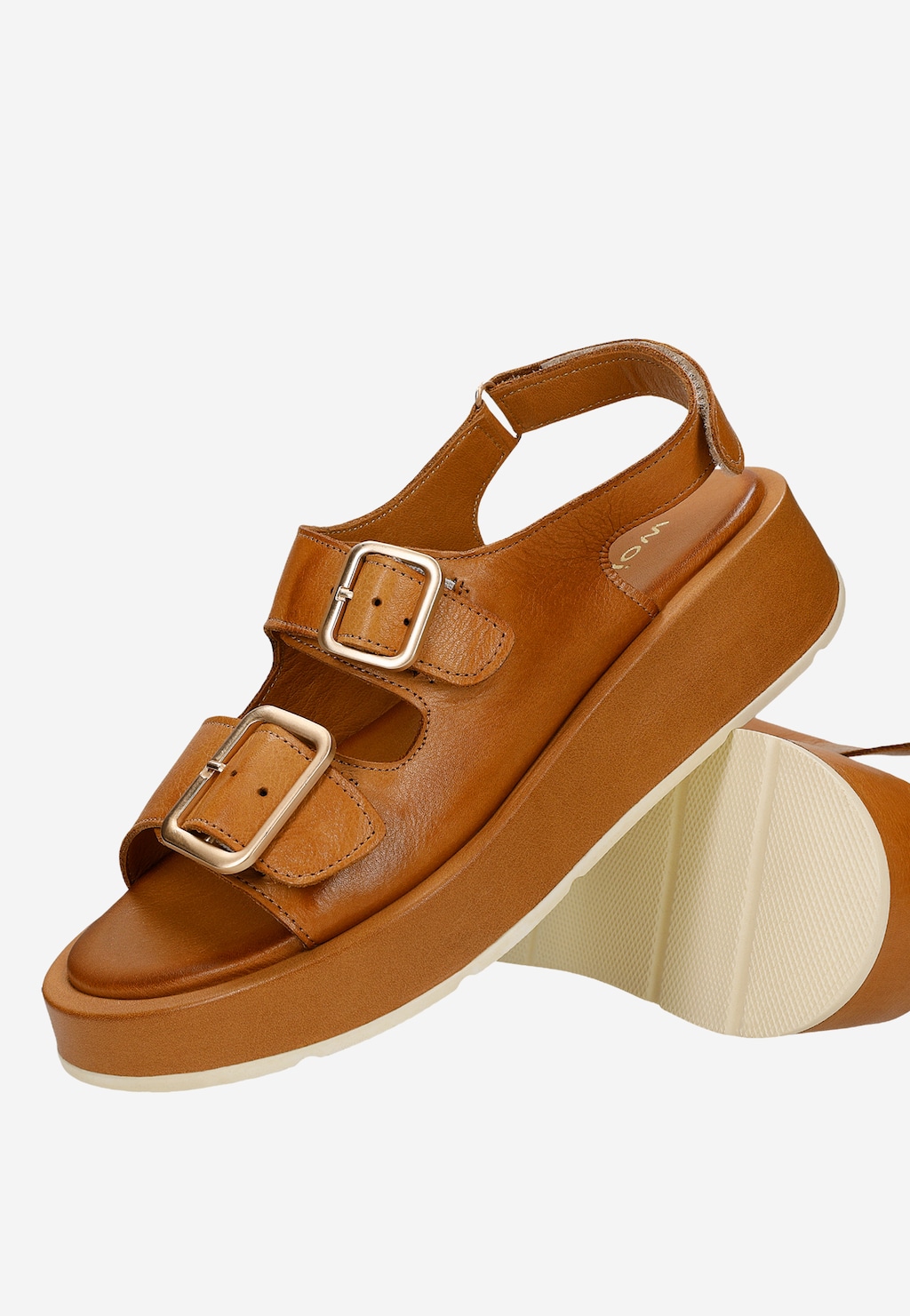 Brązowe rude sandały damskie ze skóry 76259-53 Widok 6