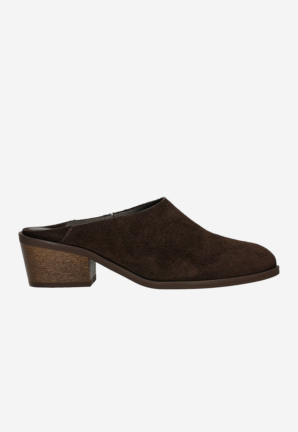 Ciemnobrązowe klapki mule na obcasie 74179-62 Widok 1