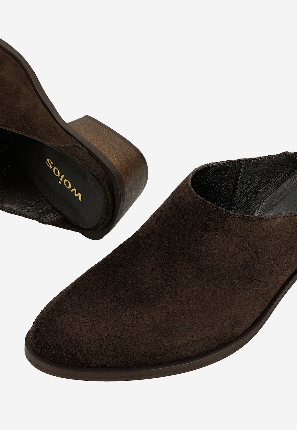 Ciemnobrązowe klapki mule na obcasie 74179-62 Widok 6