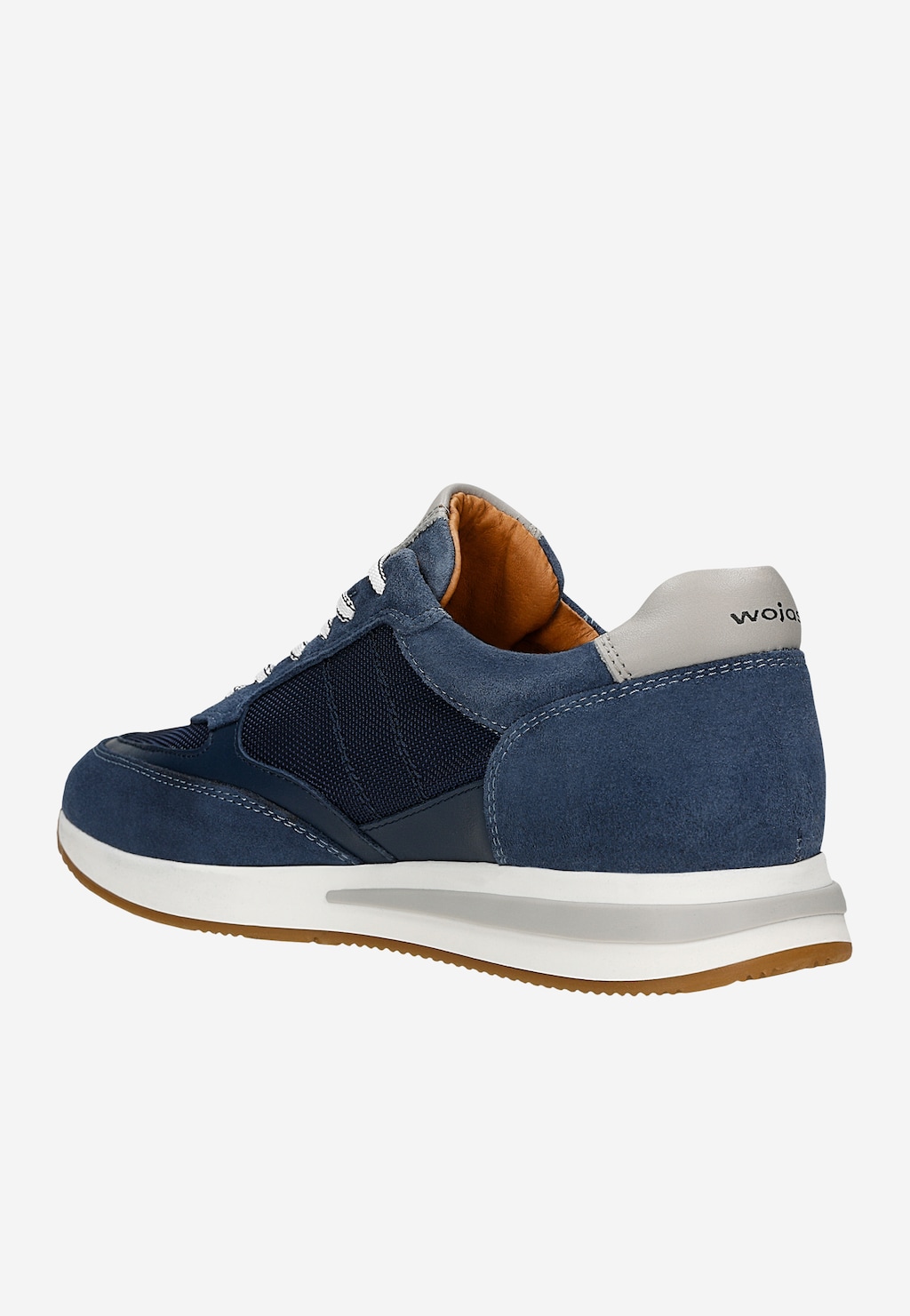 Granatowe sneakersy męskie z szarymi wstawkami 10298-86 Widok 3