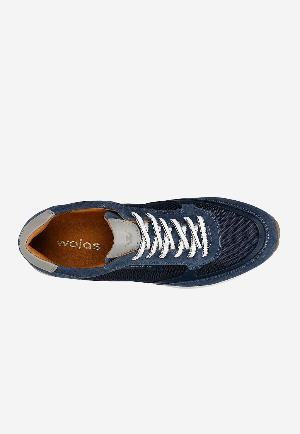 Granatowe sneakersy męskie z szarymi wstawkami 10298-86 Widok 4