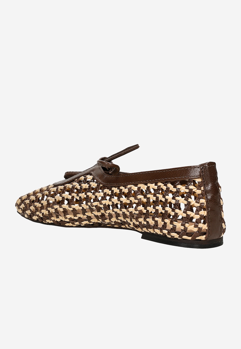 hnědě-béžové dámské balerínky z pleteniny 44062-80 Widok 4