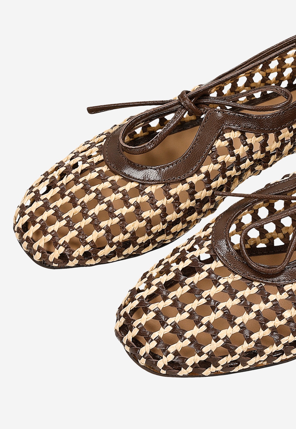 hnědě-béžové dámské balerínky z pleteniny 44062-80 Widok 7