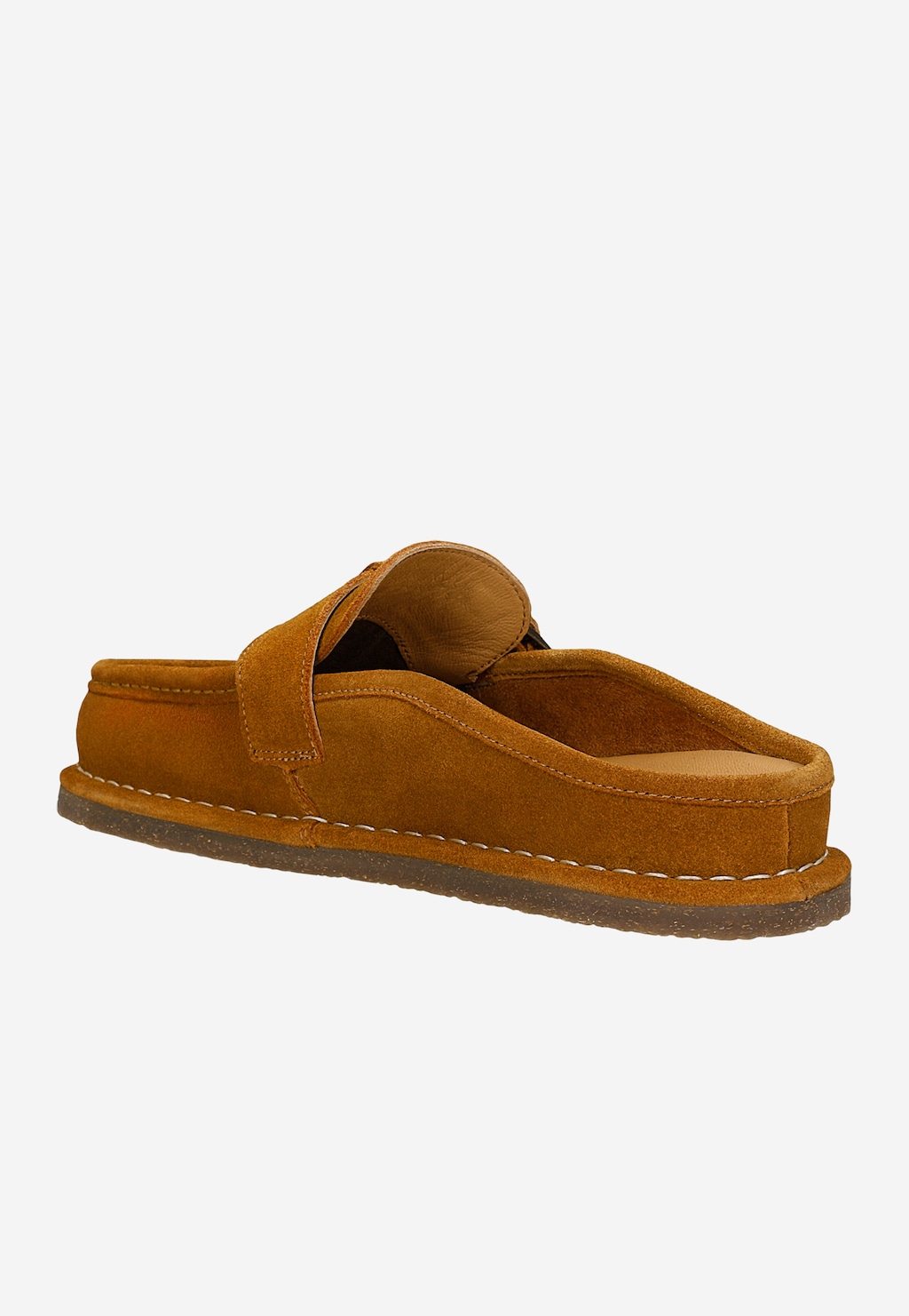 Klapki typu loafer z dwoiny welurowej 74162-63 Widok 3