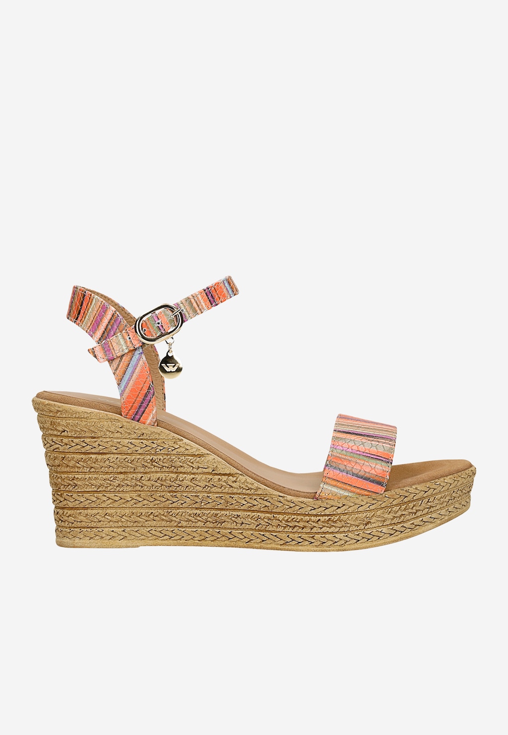 Kolorowe sandały damskie na koturnie 76022-57 Widok 1
