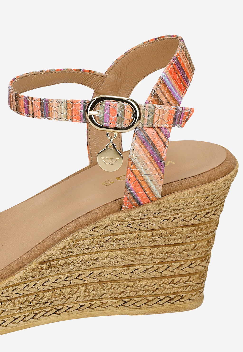 Kolorowe sandały damskie na koturnie 76022-57 Widok 6