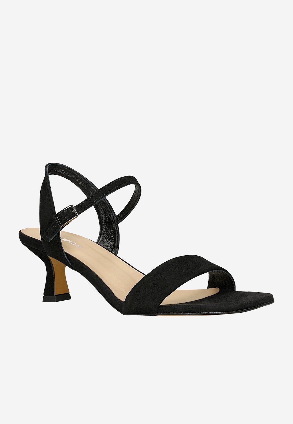 Czarne welurowe sandały na obcasie 76258-61 Widok 2