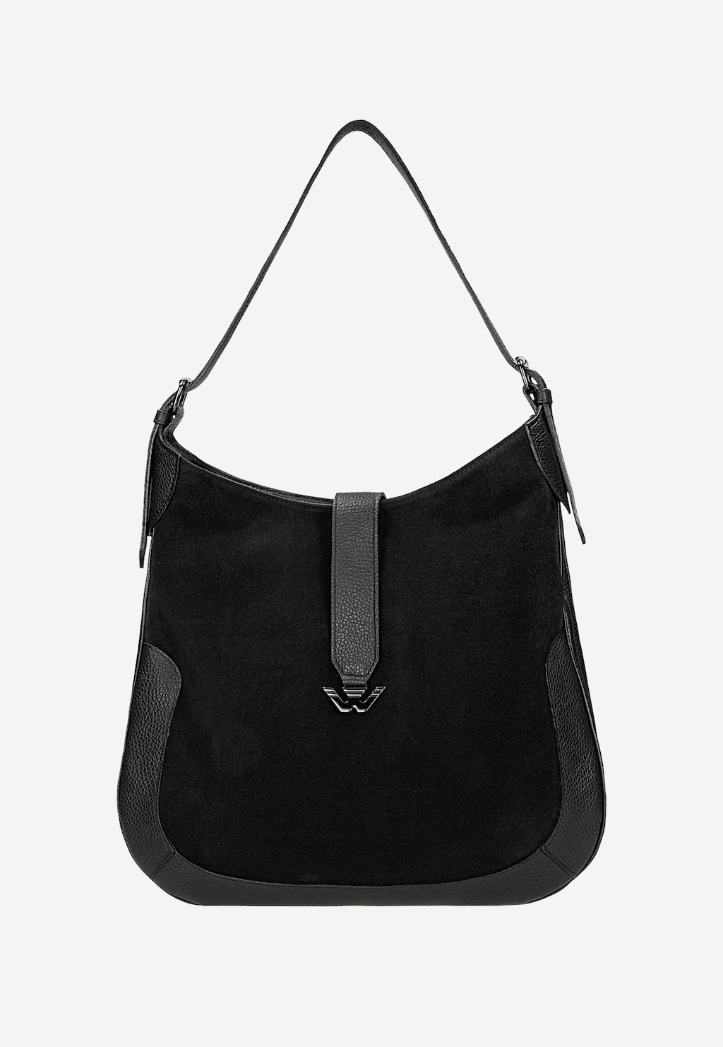 Duża czarna torebka damska z łączonych skór 80488-71 Widok 1