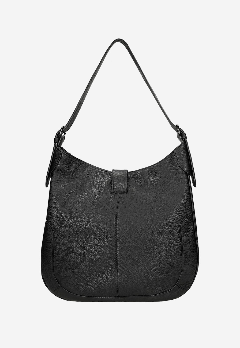 Duża czarna torebka damska z łączonych skór 80488-71 Widok 3