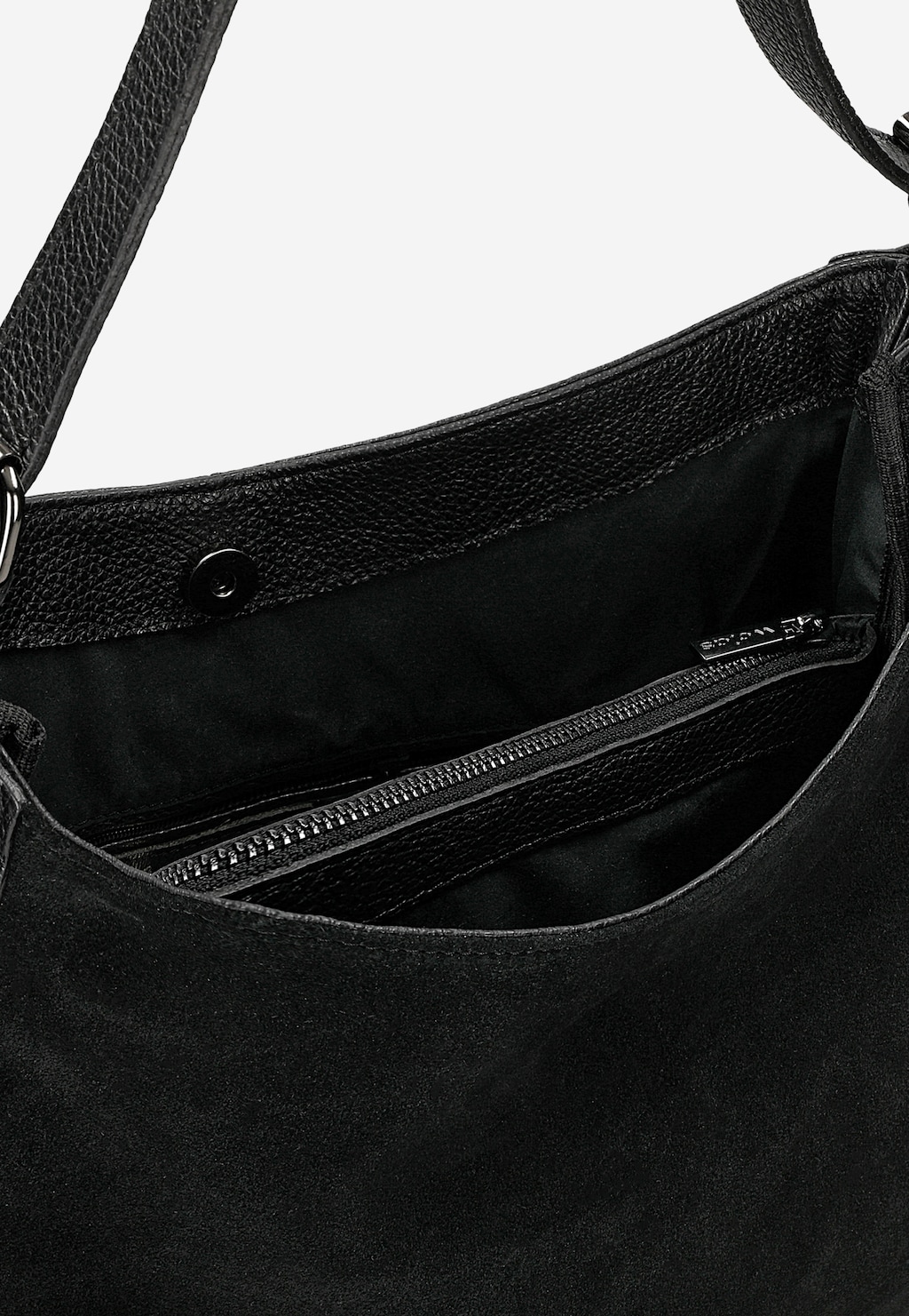 Duża czarna torebka damska z łączonych skór 80488-71 Widok 4