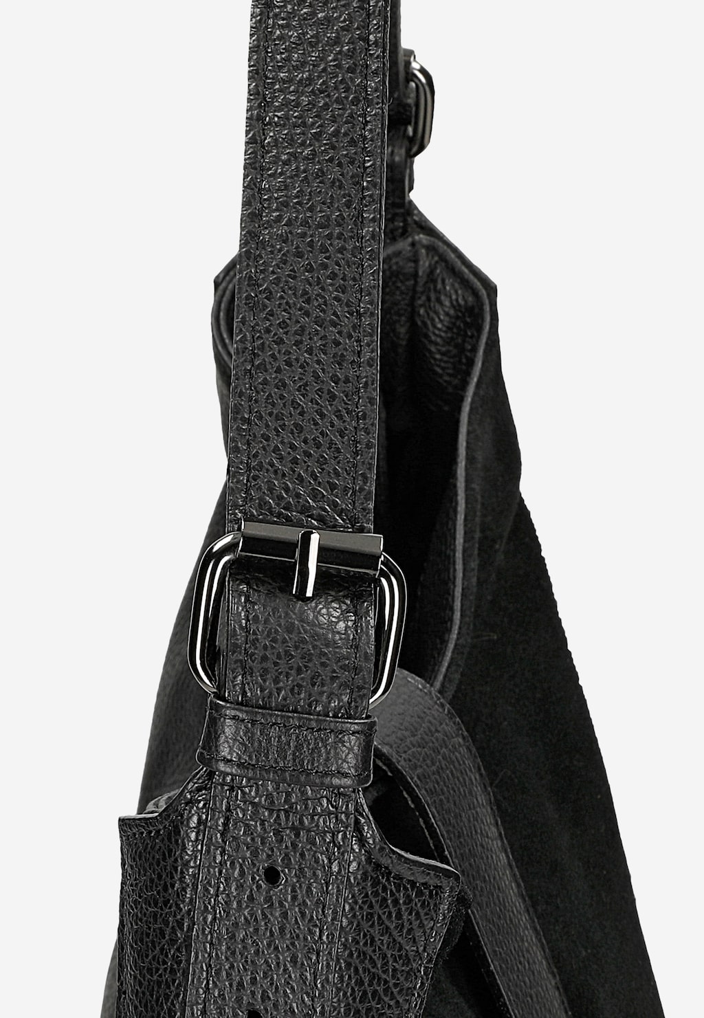 Duża czarna torebka damska z łączonych skór 80488-71 Widok 5