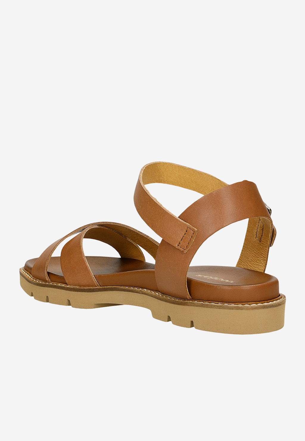 Jasnobrązowe skórzane sandały damskie 76277-53 Widok 3