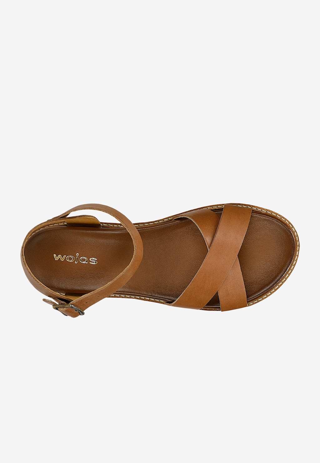 Jasnobrązowe skórzane sandały damskie 76277-53 Widok 4