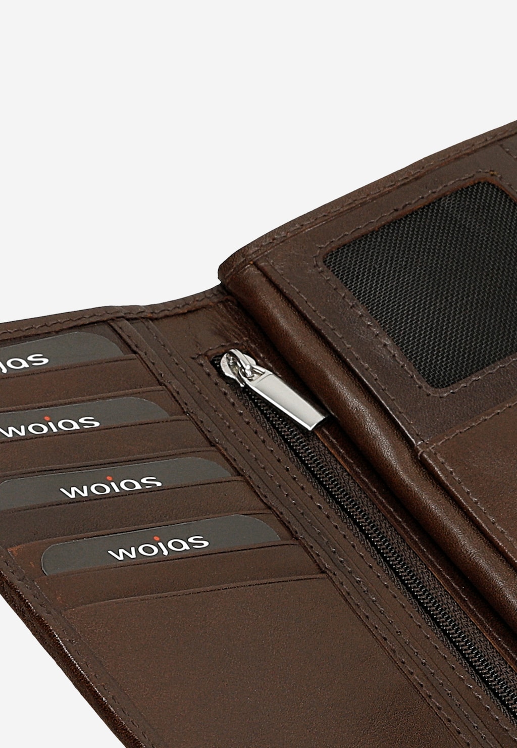 Brązowy skórzany portfel damski zapinany na zatrzask 91132-52 Widok 6