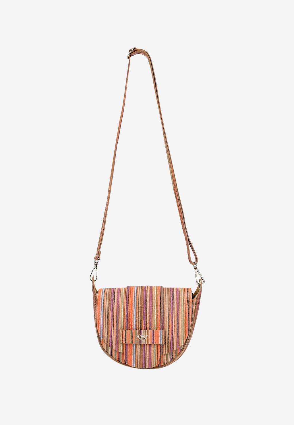 Półokrągła torebka w ozdobne kolorowe paski 80489-58 Widok 4