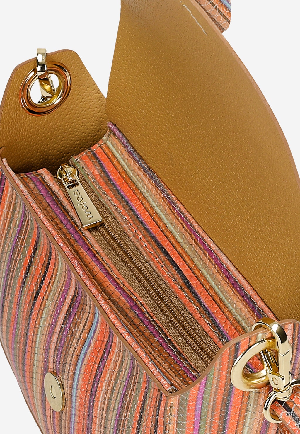 Półokrągła torebka w ozdobne kolorowe paski 80489-58 Widok 6