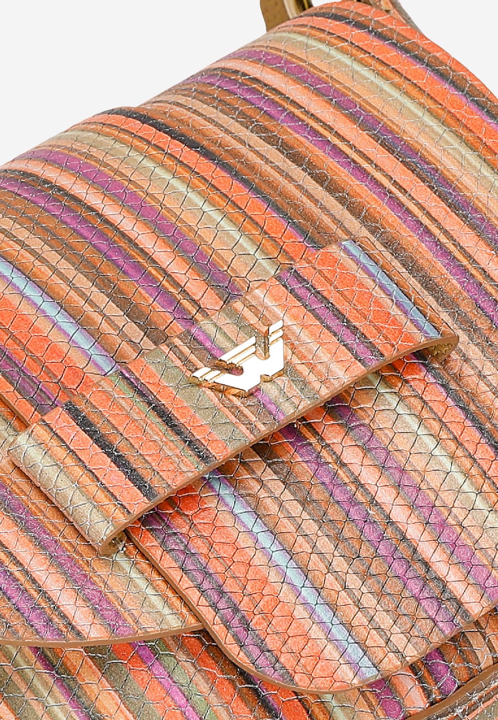 Półokrągła torebka w ozdobne kolorowe paski 80489-58 Widok 8