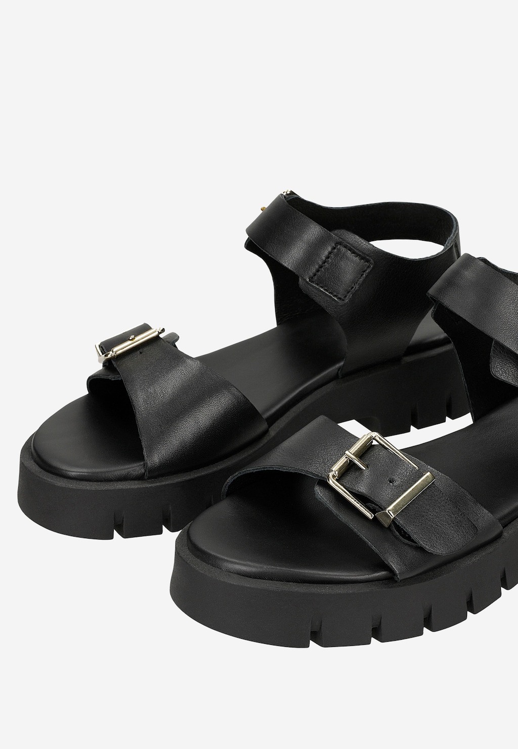 Czarne skórzane sandały damskie 76281-51 Widok 6