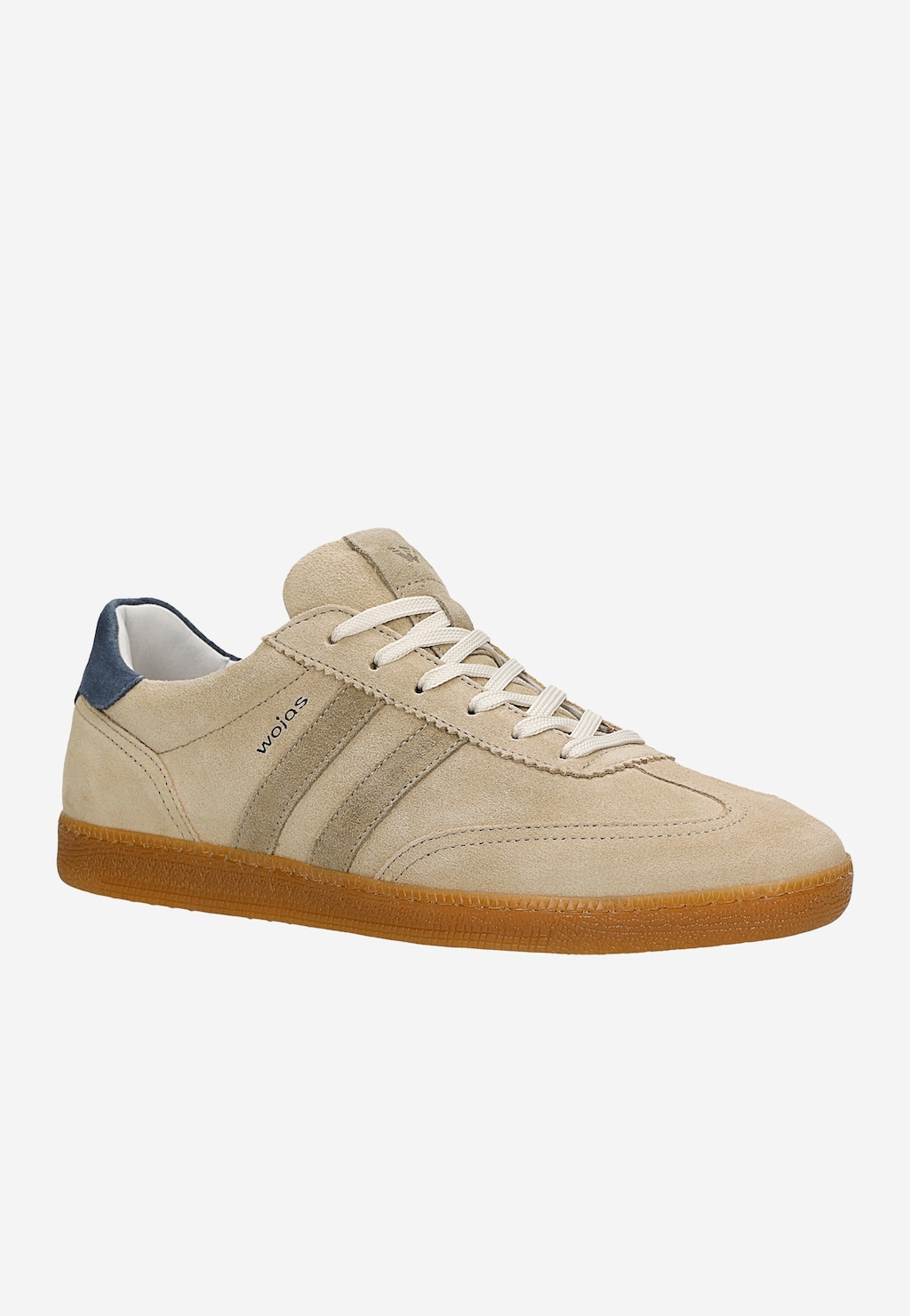 Beżowe trampki męskie z dwoiny welurowej 10304-64 Widok 2