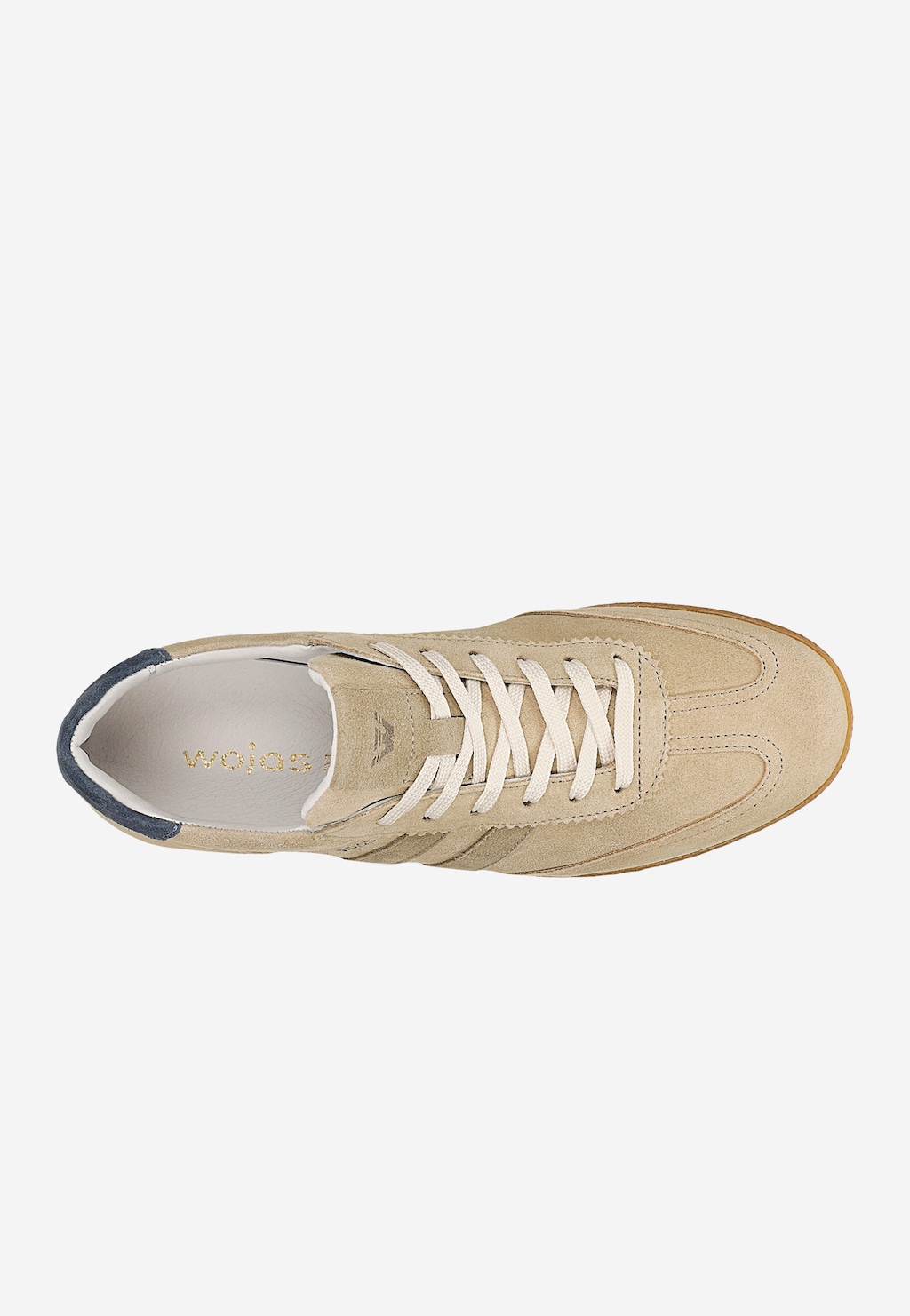 Beżowe trampki męskie z dwoiny welurowej 10304-64 Widok 4