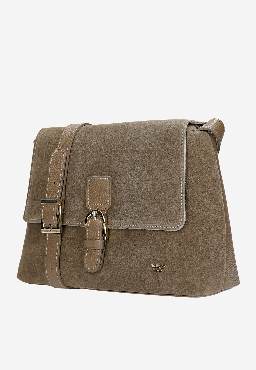 Ciemnobeżowa torebka damska z łączonych skór 80395-74 Widok 2